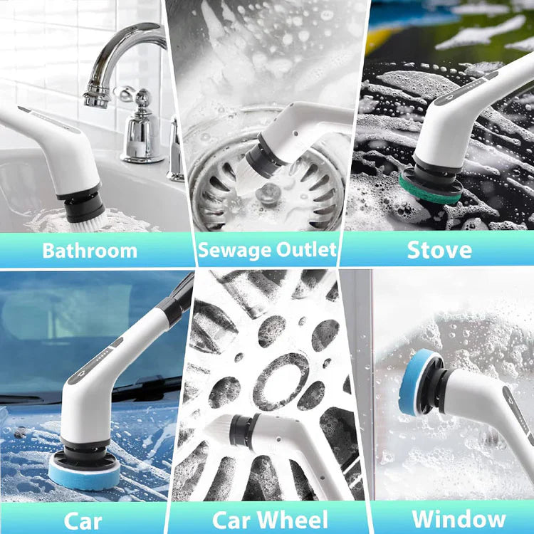 ✨ 8 in 1 Electric Scrubber for Effortless Cleaning🧽🌀