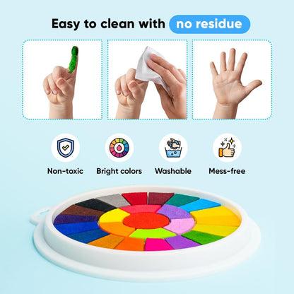 KidsFun Finger Painting Kit ~ Vibrant Colors, Mess-Free Fun