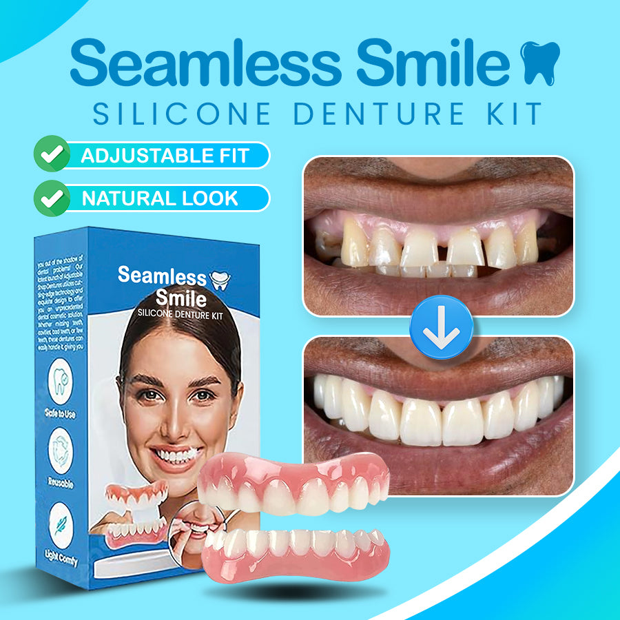 [Official Brand Store] Seamless Smile Silicone Denture Kit ⚡🔥Limited Time Only: Get 50% Off Now!🎁
