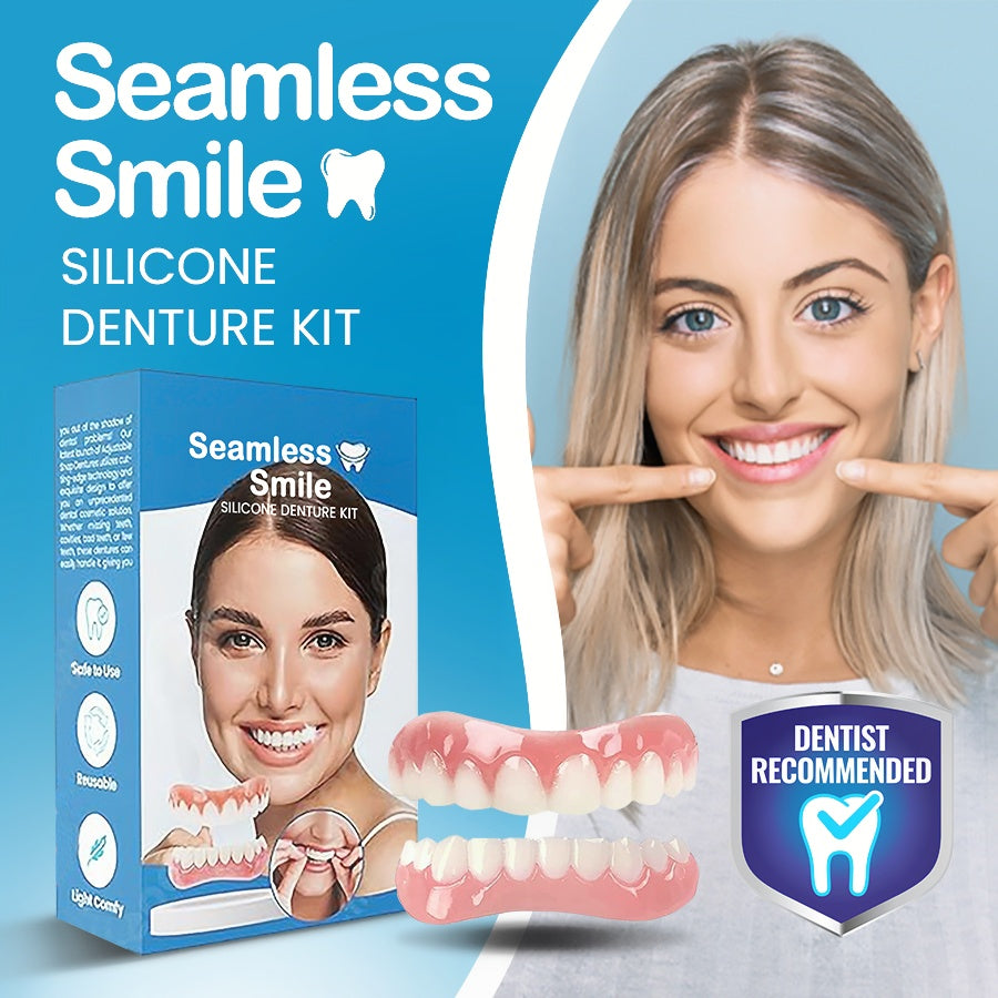 [Official Brand Store] Seamless Smile Silicone Denture Kit ⚡🔥Limited Time Only: Get 50% Off Now!🎁