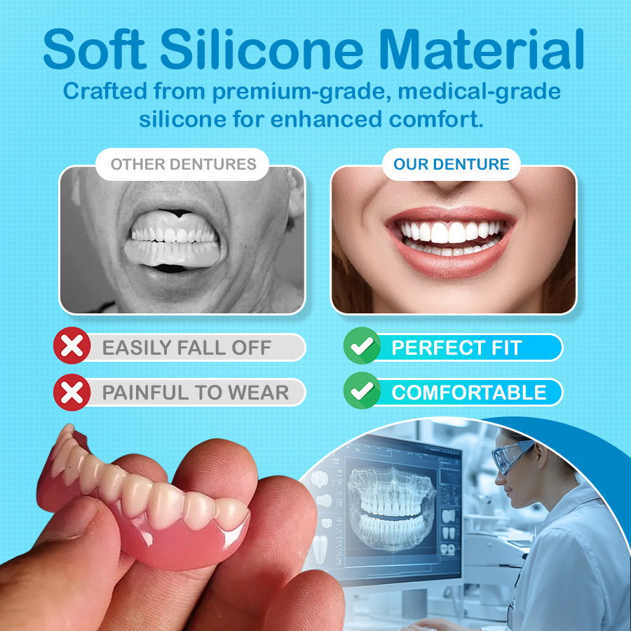 [Official Brand Store] Seamless Smile Silicone Denture Kit ⚡🔥Limited Time Only: Get 50% Off Now!🎁