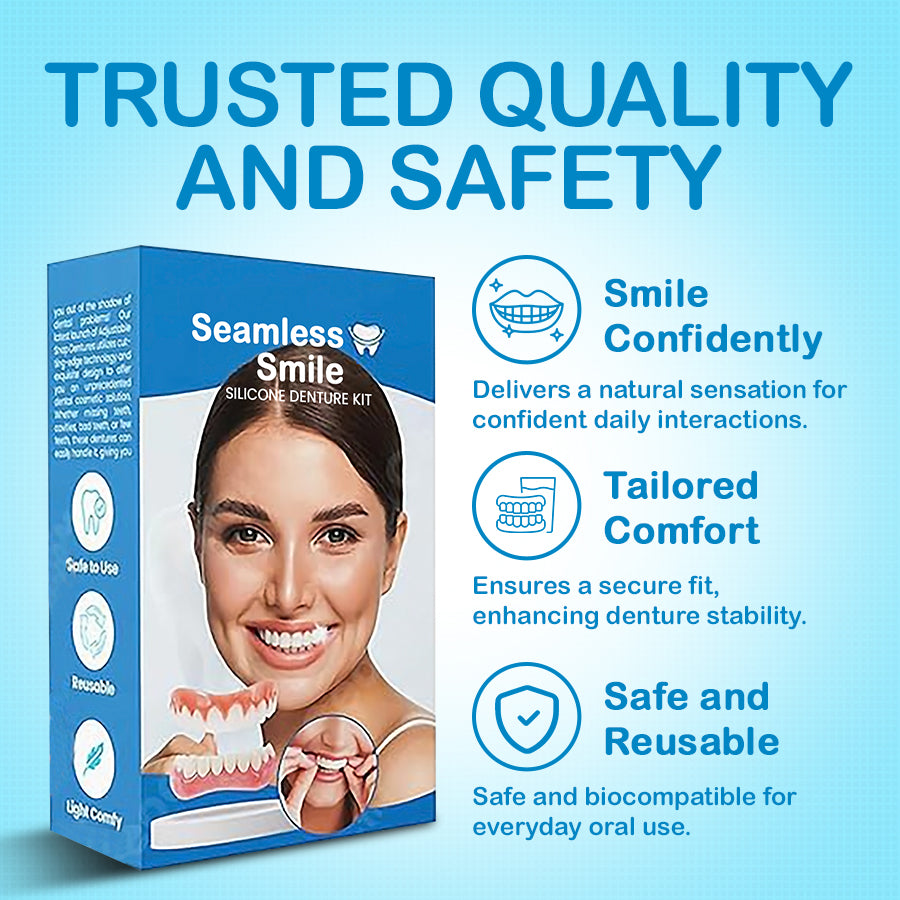 [Official Brand Store] Seamless Smile Silicone Denture Kit ⚡🔥Limited Time Only: Get 50% Off Now!🎁